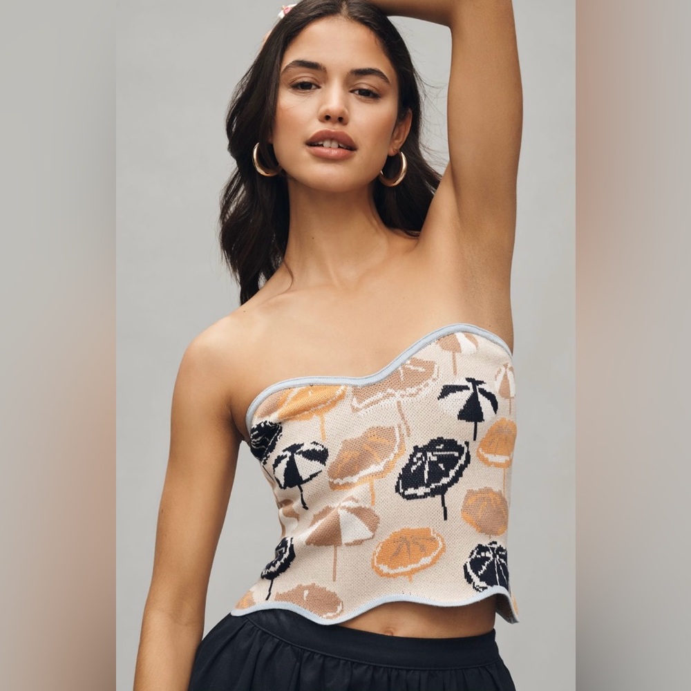 Agathe Marty Printed Scallop Sweater Tube Top Anthropologie 
In: Neutral Pattern